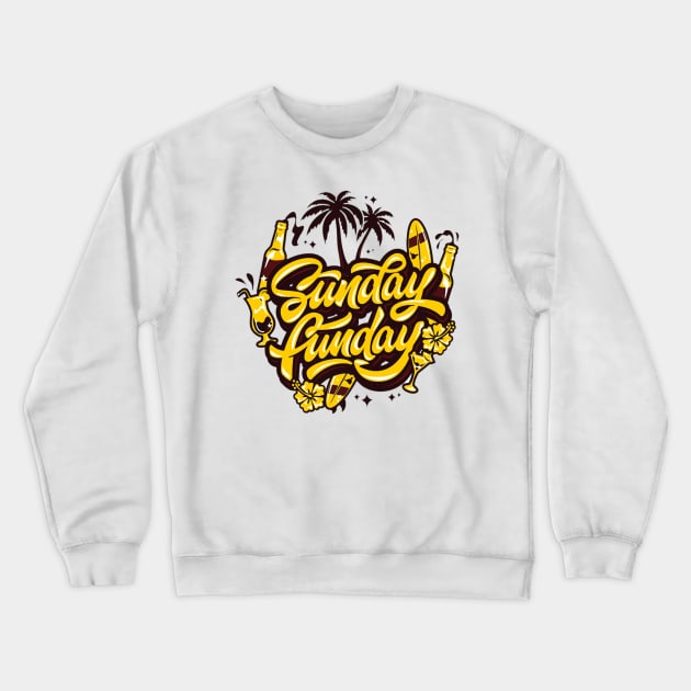 Funday Sunday Crewneck Sweatshirt by kasmarkdsg